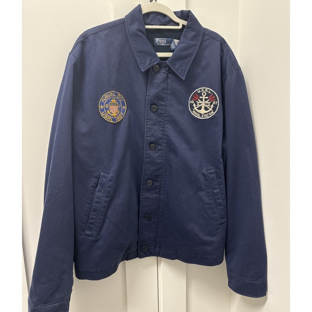 Polo Ralph Lauren NWT‎ Men's XXL USRL 1967 Naval Division Full Zip Jacket Navy